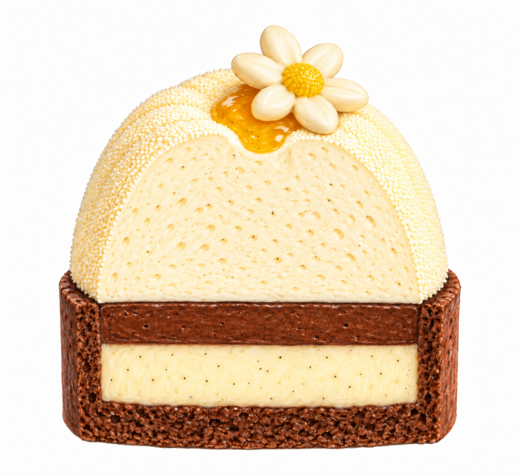 Míša s tvarohovým krémem, čokoládovou ganache a vaječným likérem – NM DESSERTS